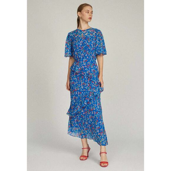 Saloni Vida B Dress in Cobalt Patchouli Size 10 - Picture 1 of 11